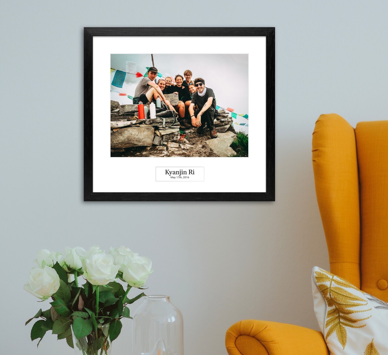 Personalize a framed photo with text at Level Frames