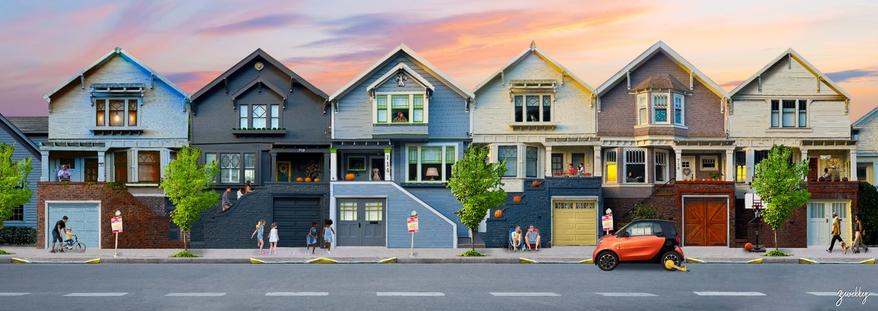 Streetlife - custom framed artwork