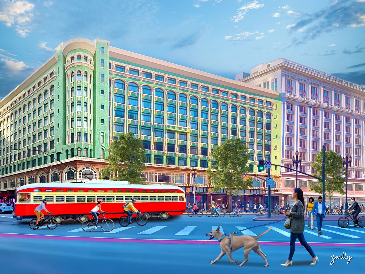 Market and 4th - custom framed artwork