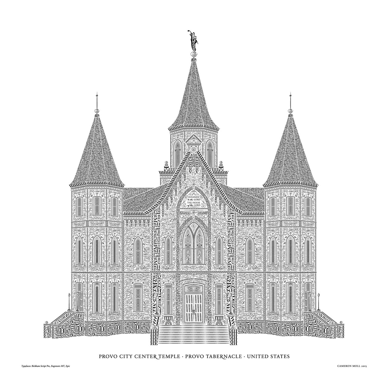 Provo Tabernacle In Type - custom framed artwork