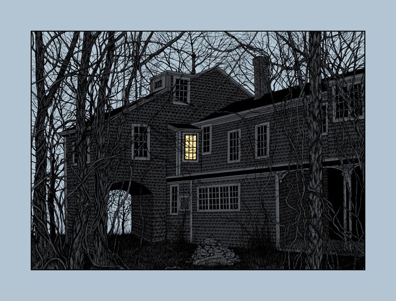 The House of Edward Gorey - custom framed artwork