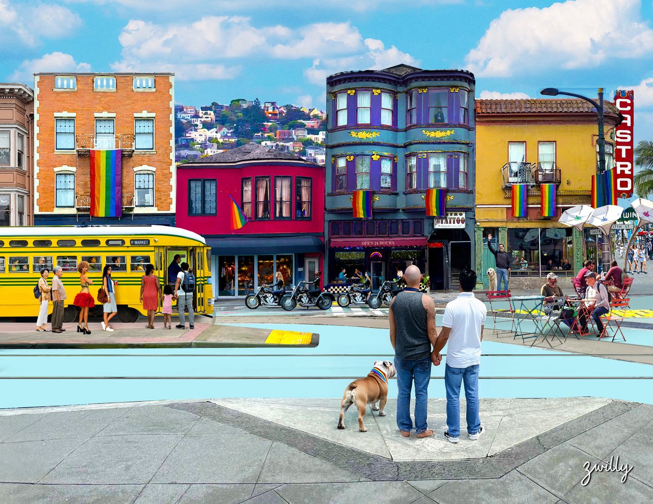 Castro Station_8.5x11 - custom framed artwork