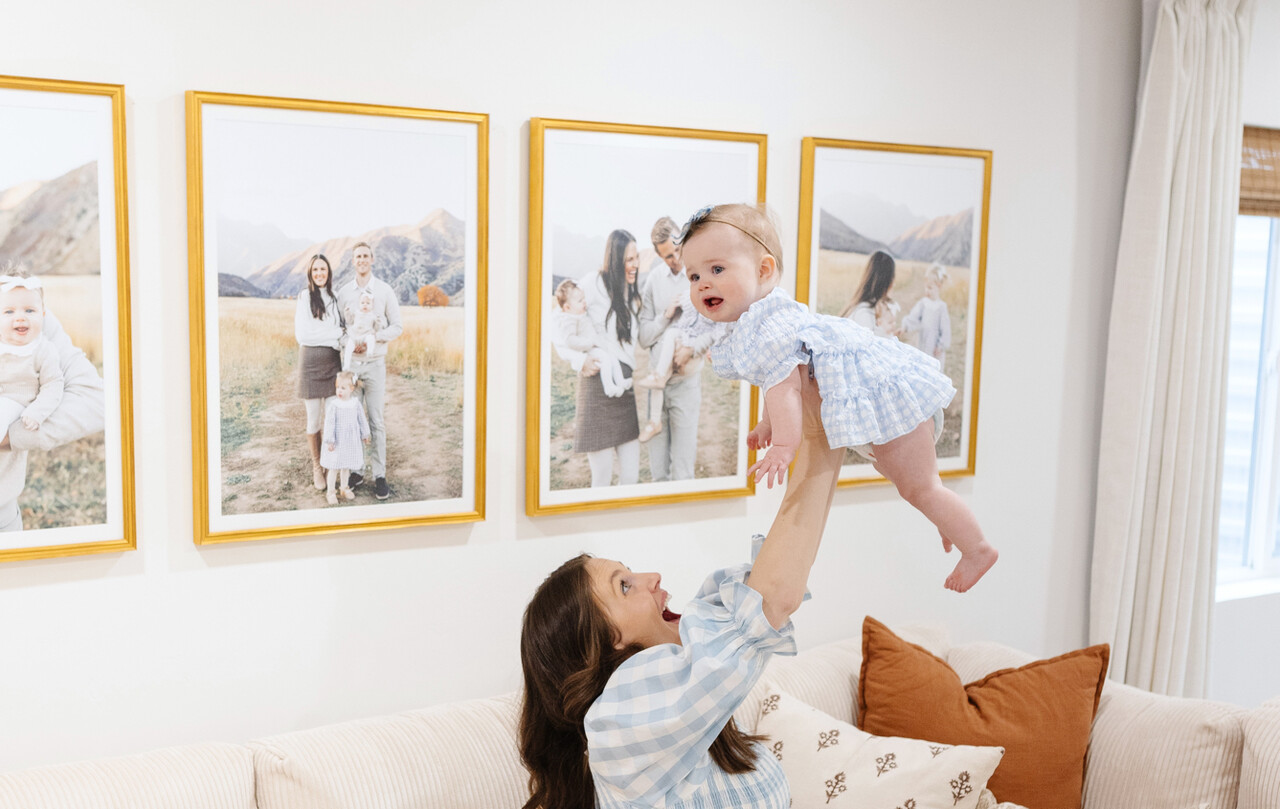 Gallery wall of framed photos from Level Frames