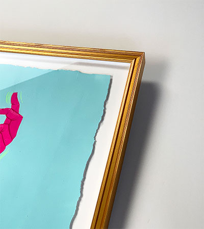 custom framing elevated float mount with spacers