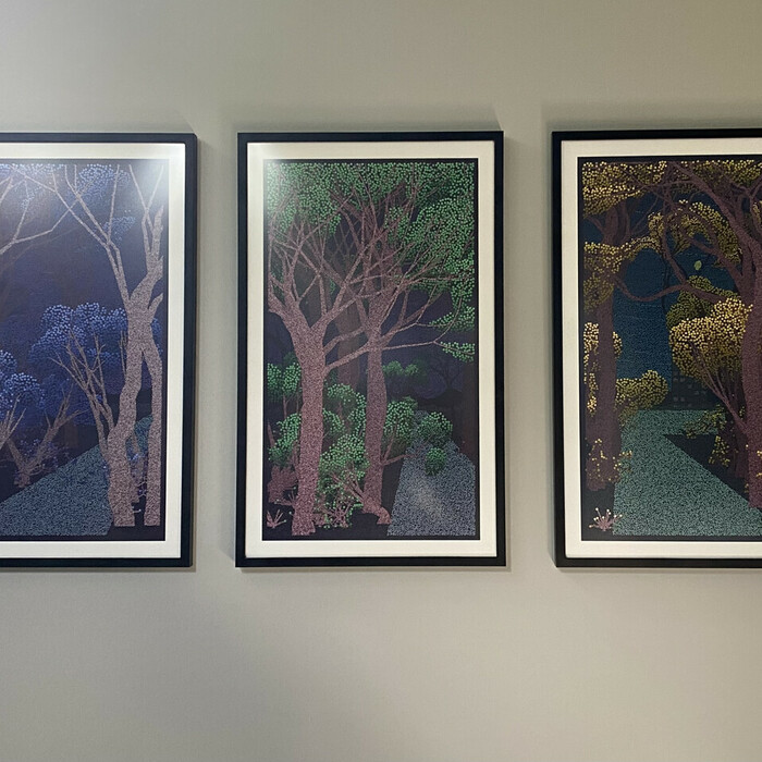 Bosque de Chapultepic - framed generative NFT art by Daniel Calderon Arenas