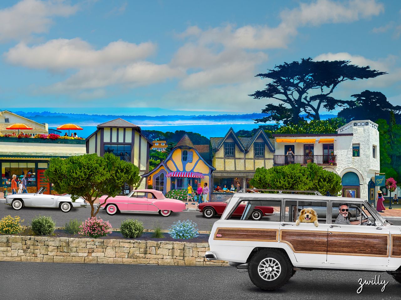 Carmel-by-the-Sea - custom framed artwork