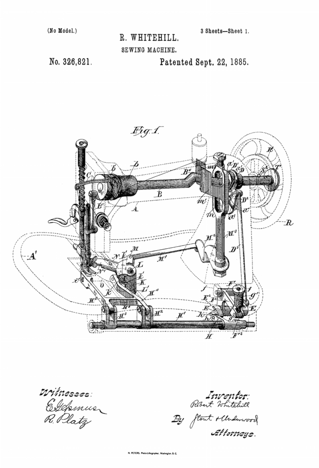 Sewing Machine - custom framed artwork