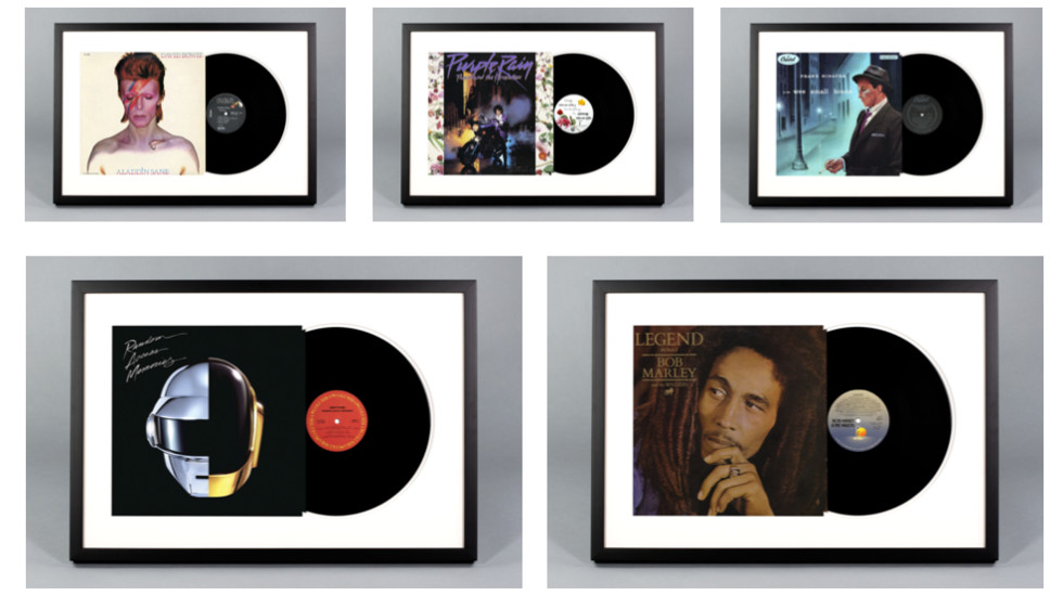 Framed Vinyl Record Albums