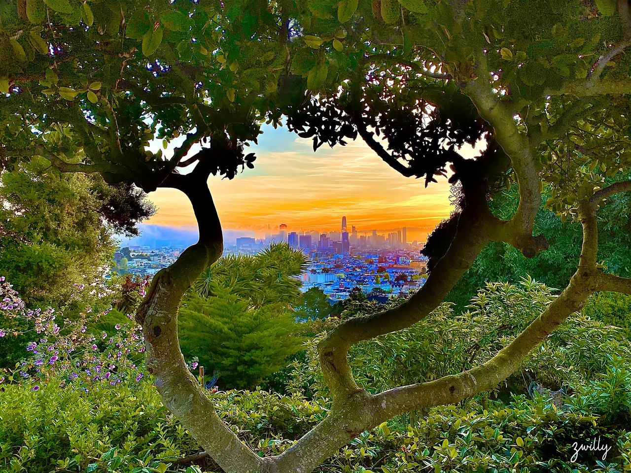 Kite Hill - custom framed artwork