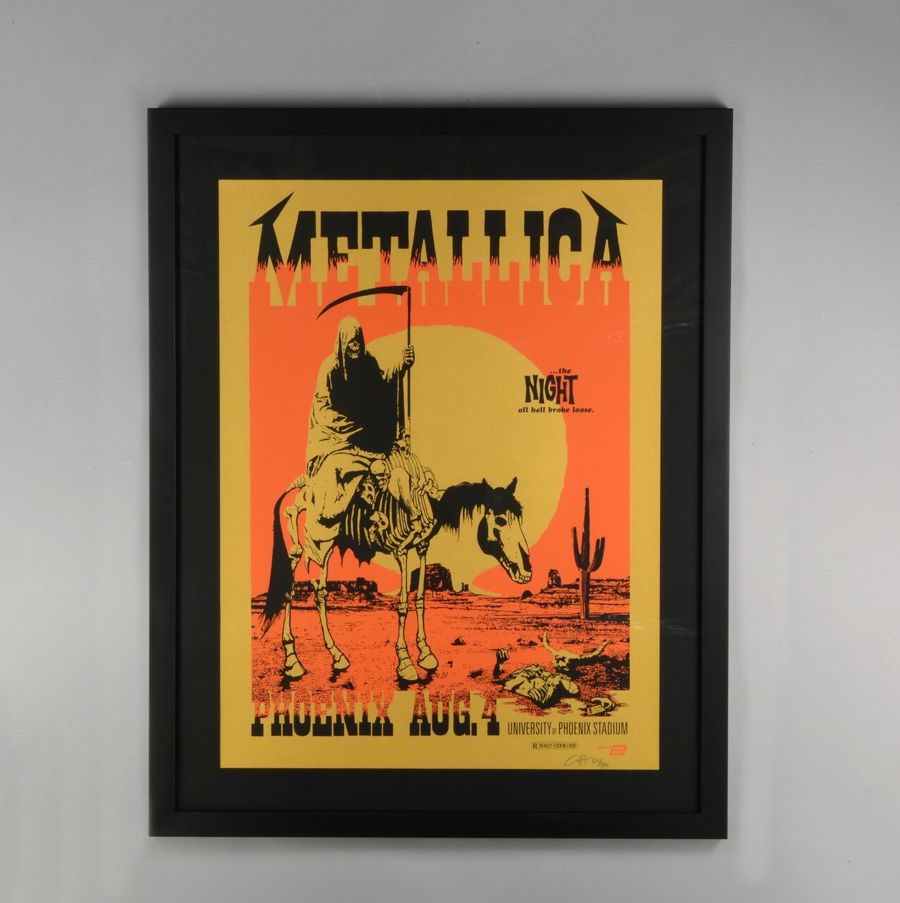 Metallica framed concert poster