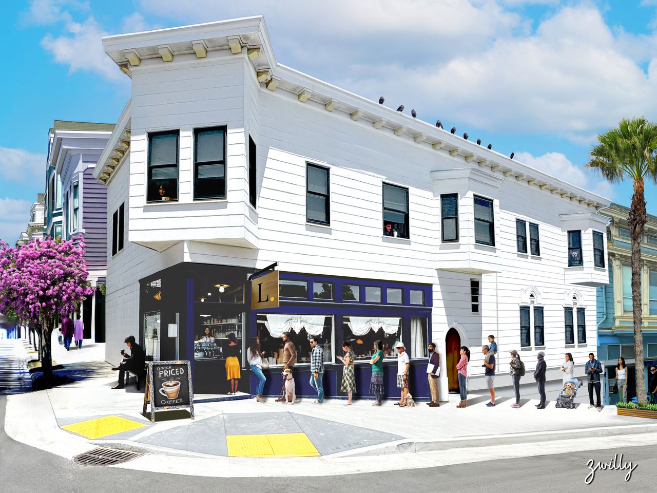 For coffee? - custom framed artwork