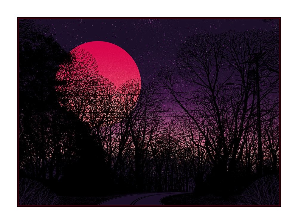 Super Blue Blood Moon - custom framed artwork
