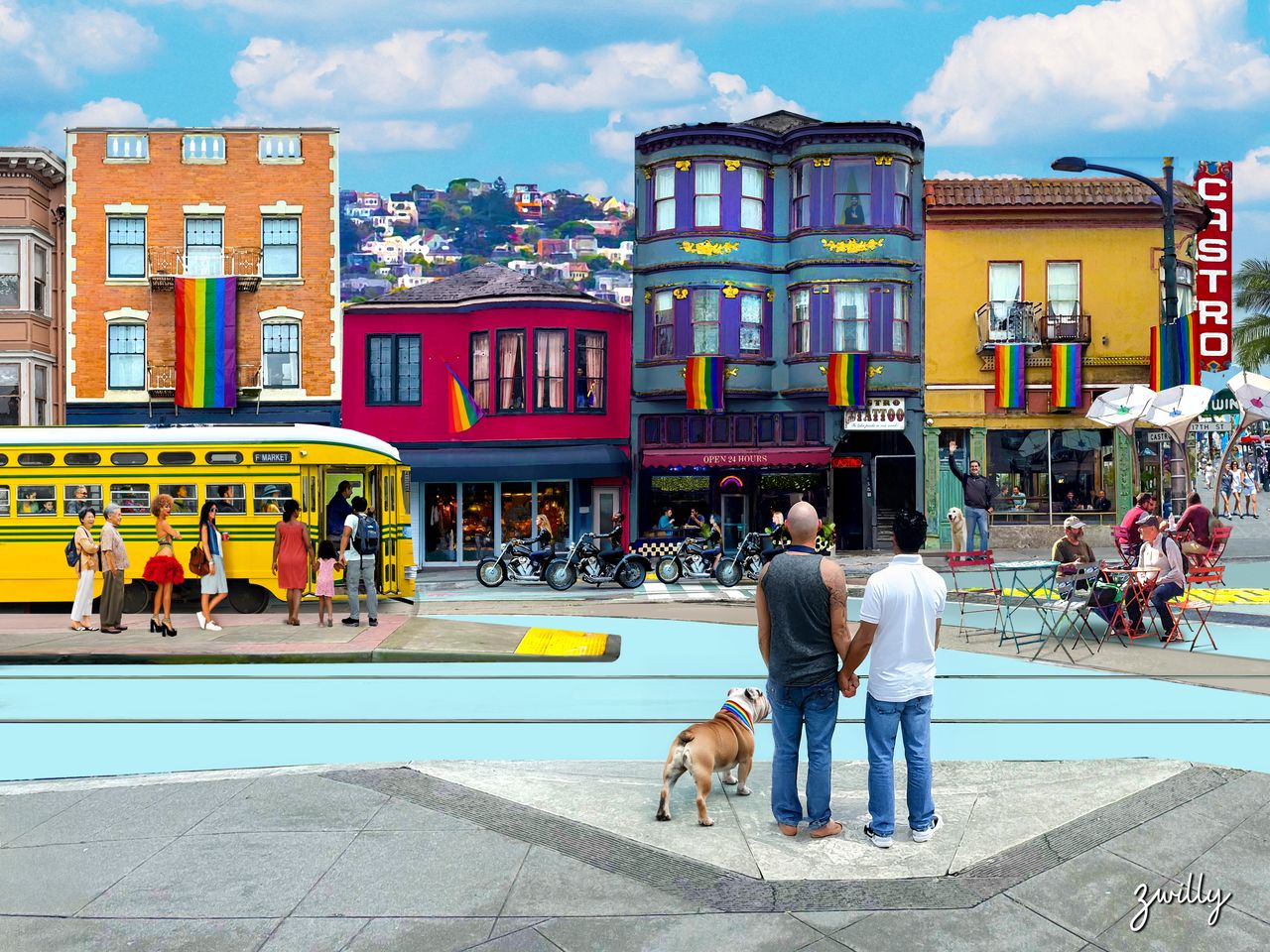 Castro Station - custom framed artwork