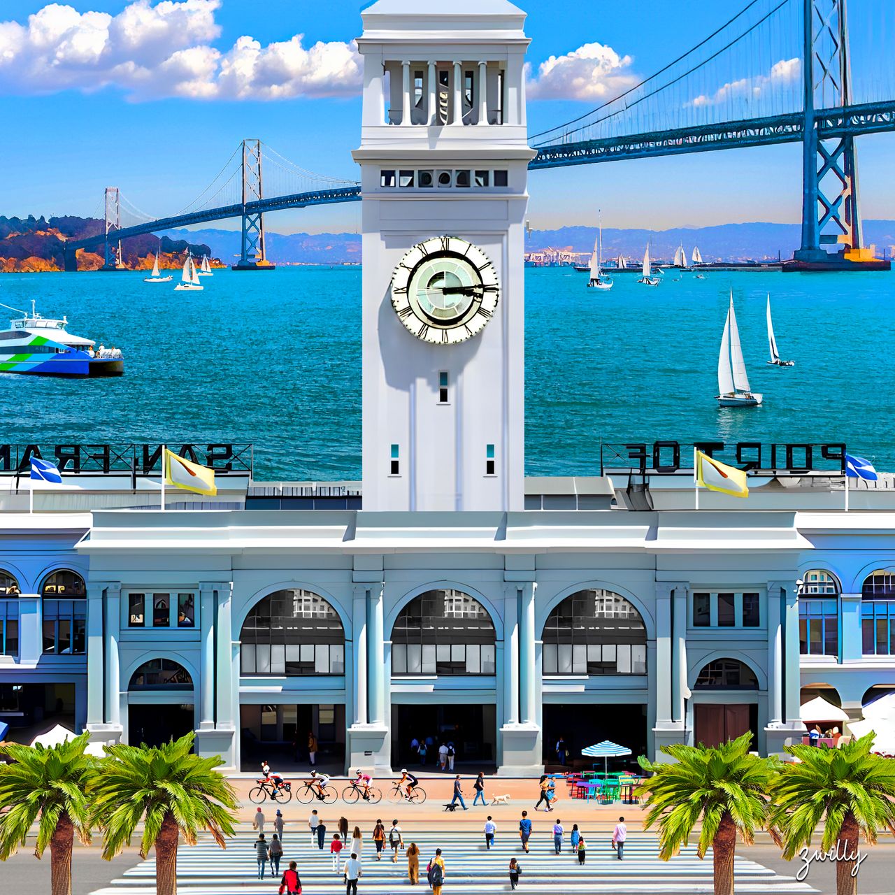The Ferry Building - custom framed artwork