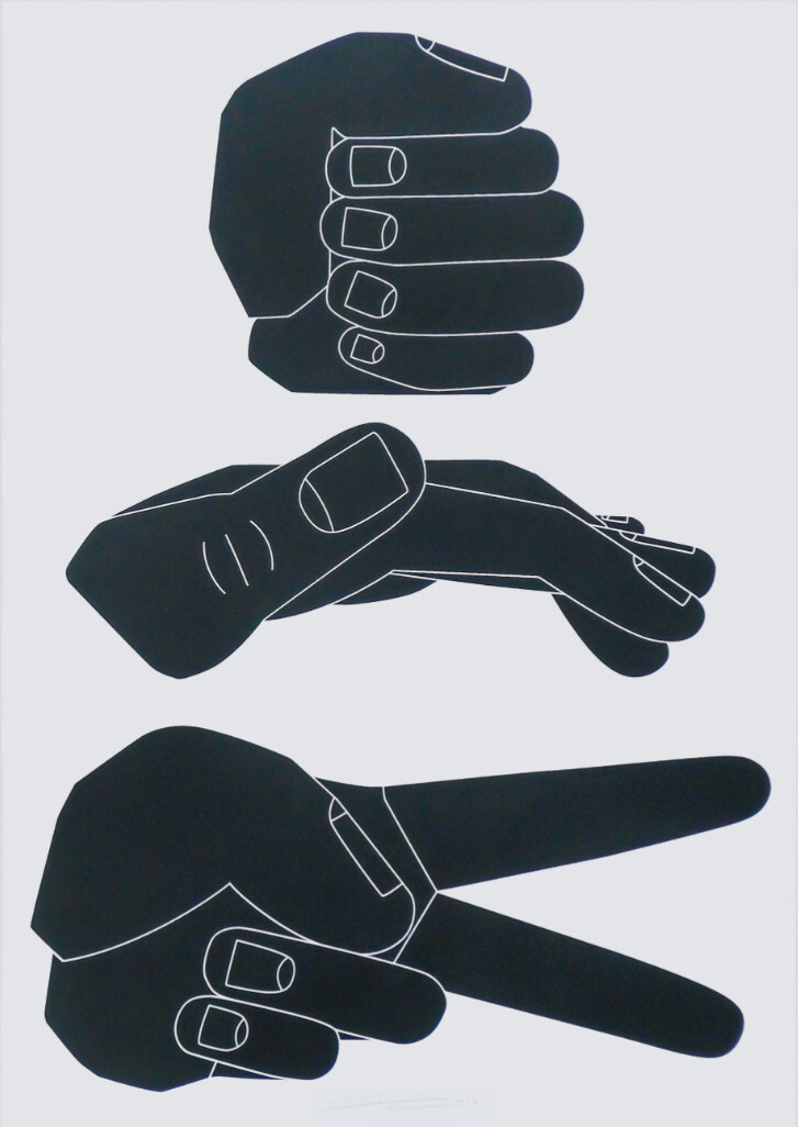 Rock, Paper, Scissors  - custom framed artwork