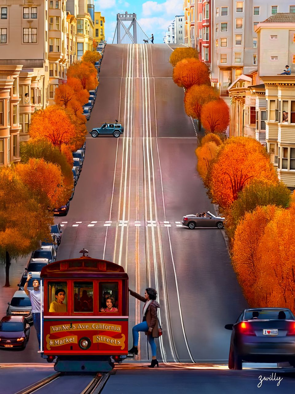 Bridge Bound - custom framed artwork