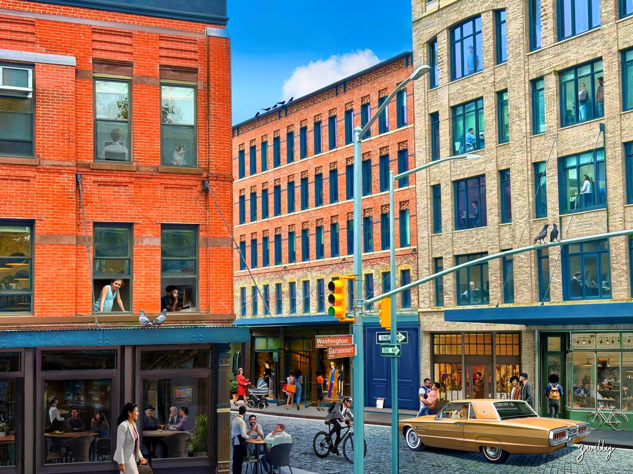 Washington and Gansevoort - custom framed artwork