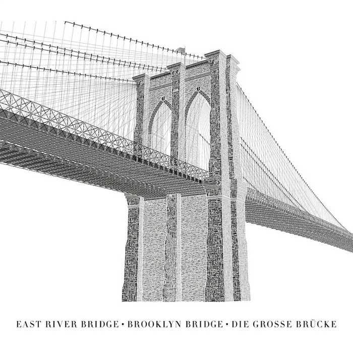 Brooklyn Bridge In Type - framed artwork