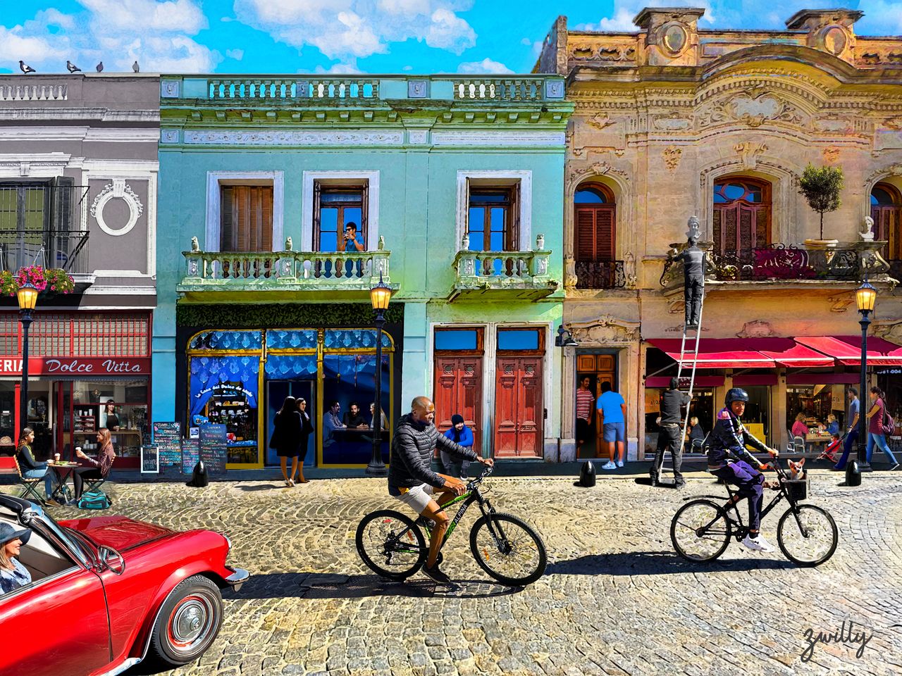 San Telmo Traffic - custom framed artwork